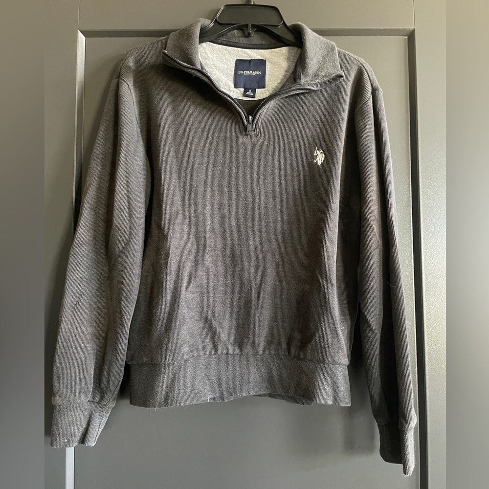 U.S. Polo Assn. Men's Charcoal Zip-Up Sweater
